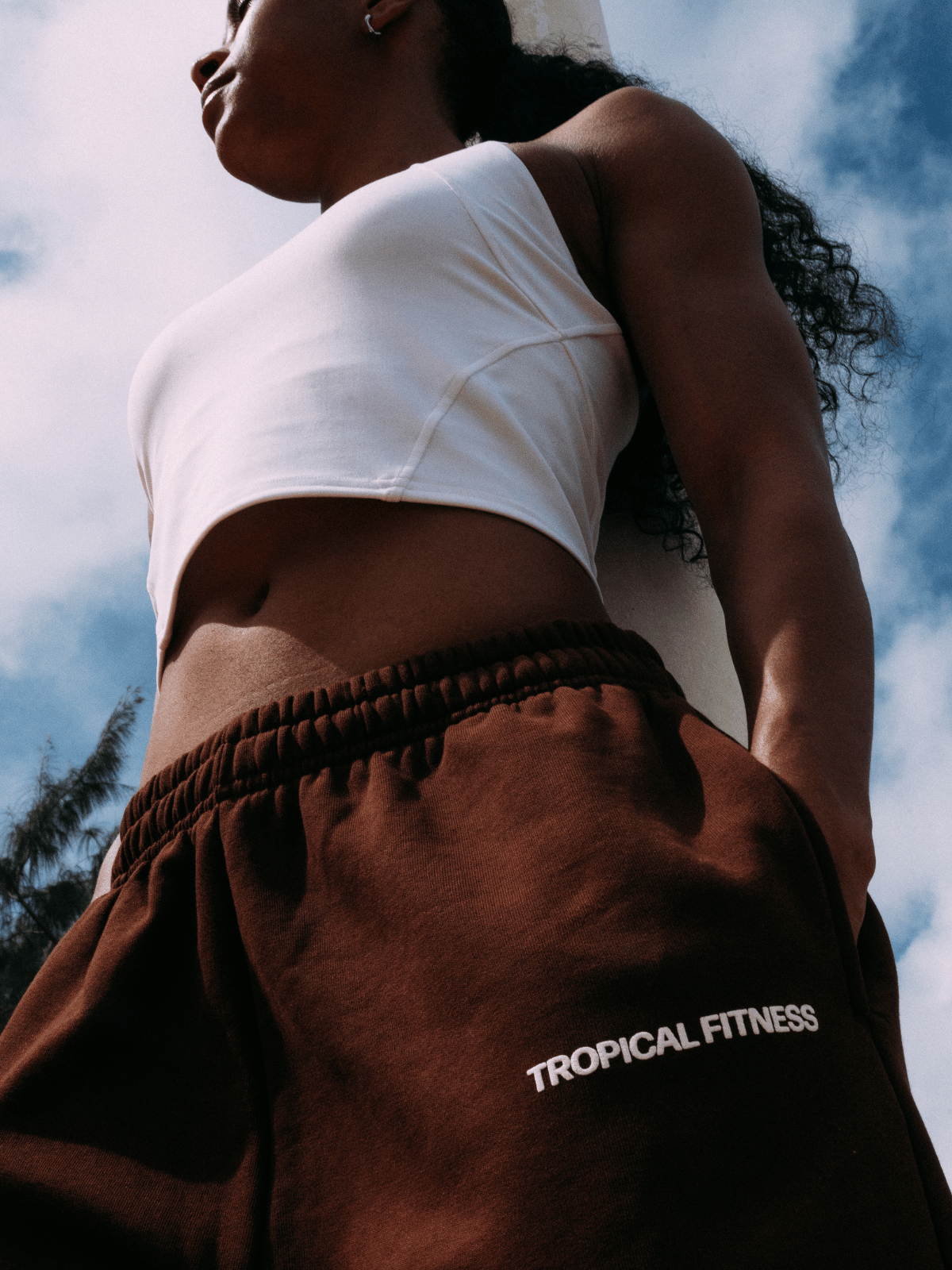 tropical fitness Palm Heights organic cotton sweatpants brown