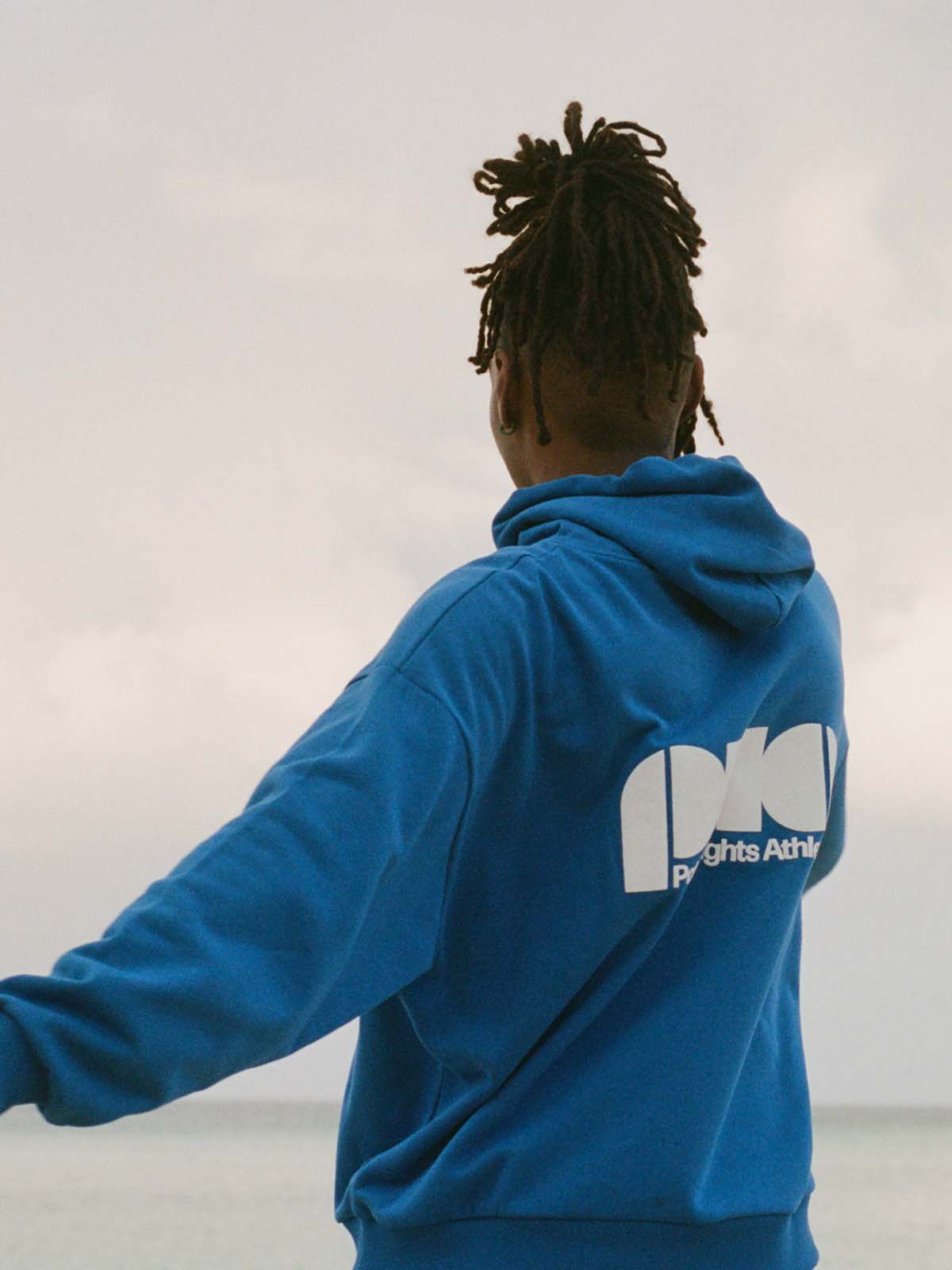 Palm Heights Athletics Tropical Fitness hoodie blue