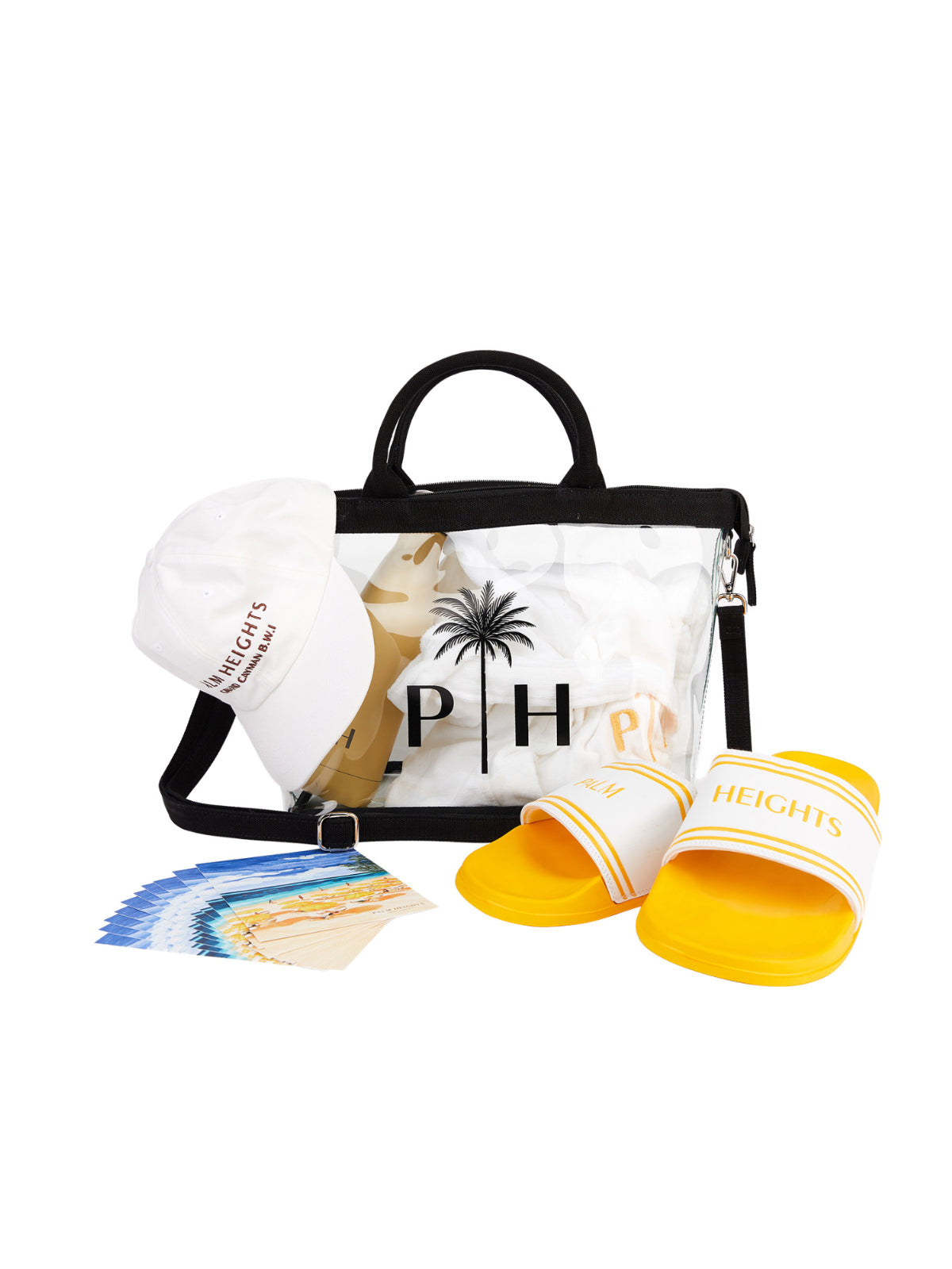 transparent beach bag Palm Heights with accessories